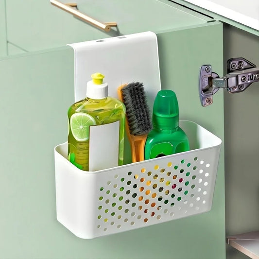 Cabinet Door Storage Basket - Hanging Interior Shelf Organizer Hook