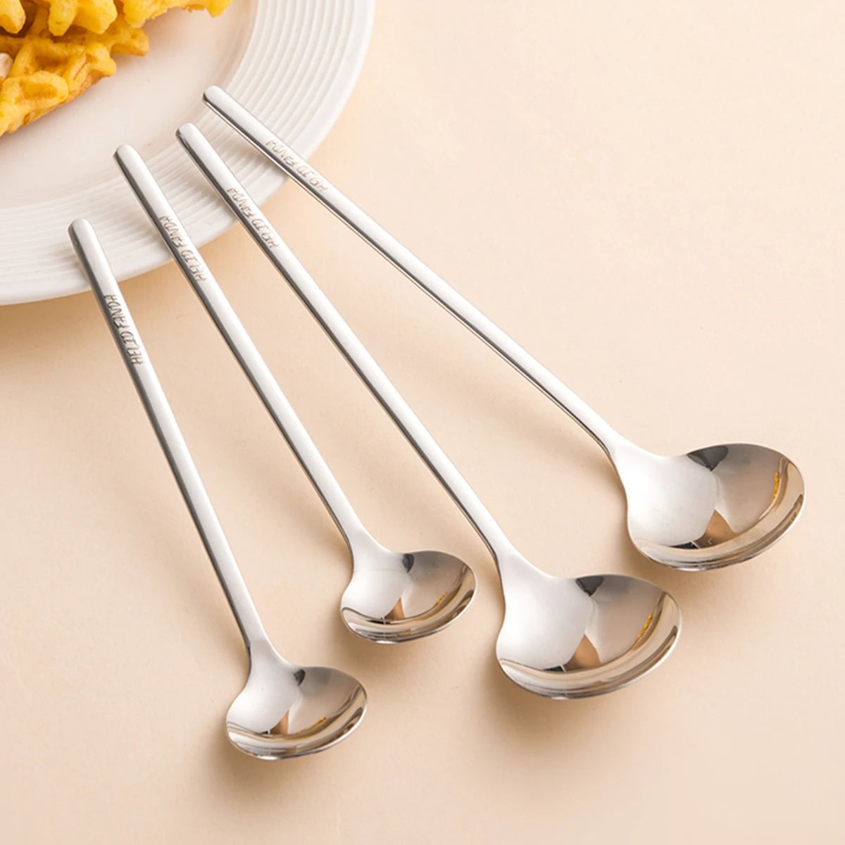 316 Stainless Steel Long Handle Dessert Spoons Set 2/4PCS Coffee