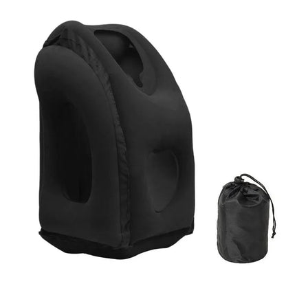 Portable Inflatable Travel Pillow Chin Neck Support Airplane Car