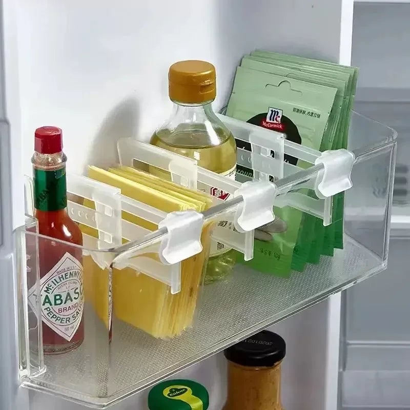 4pcs Expandable Refrigerator Storage Dividers Kitchen Organizer