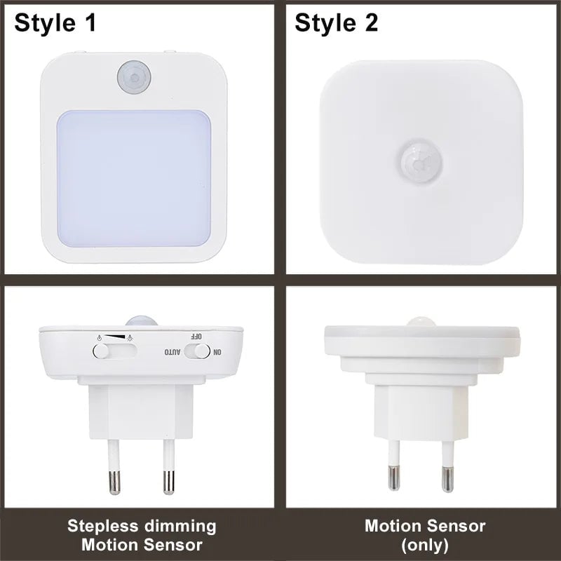 Motion Sensor LED Night Light EU Plug Dimmable Wireless Cabinet