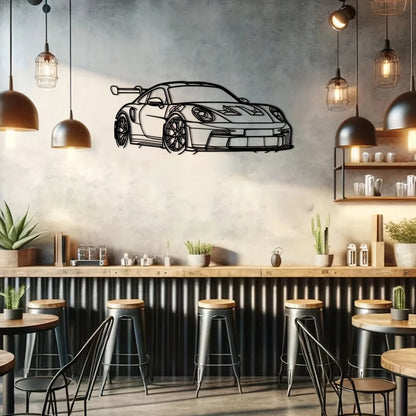 Metal Supercar Wall Art 15.75x6.32 Iron Racing Car Sculpture Decor