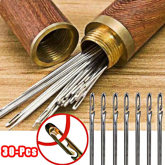 30pcs Self Threading Stainless Steel Automatic Blind Sewing Needles