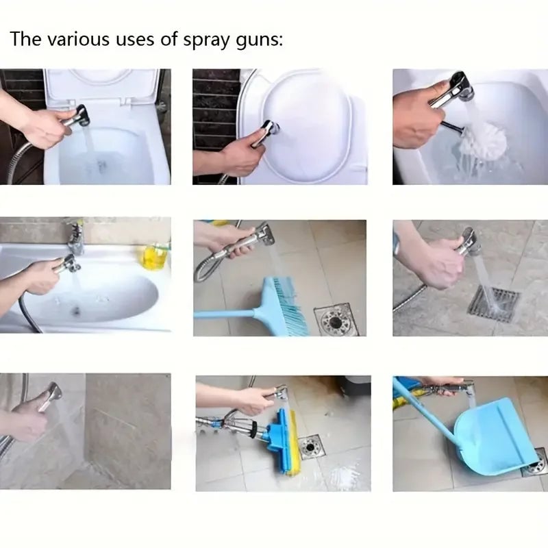 Handheld Toilet Spray Gun Bidet Attachment Booster Flusher Nozzle