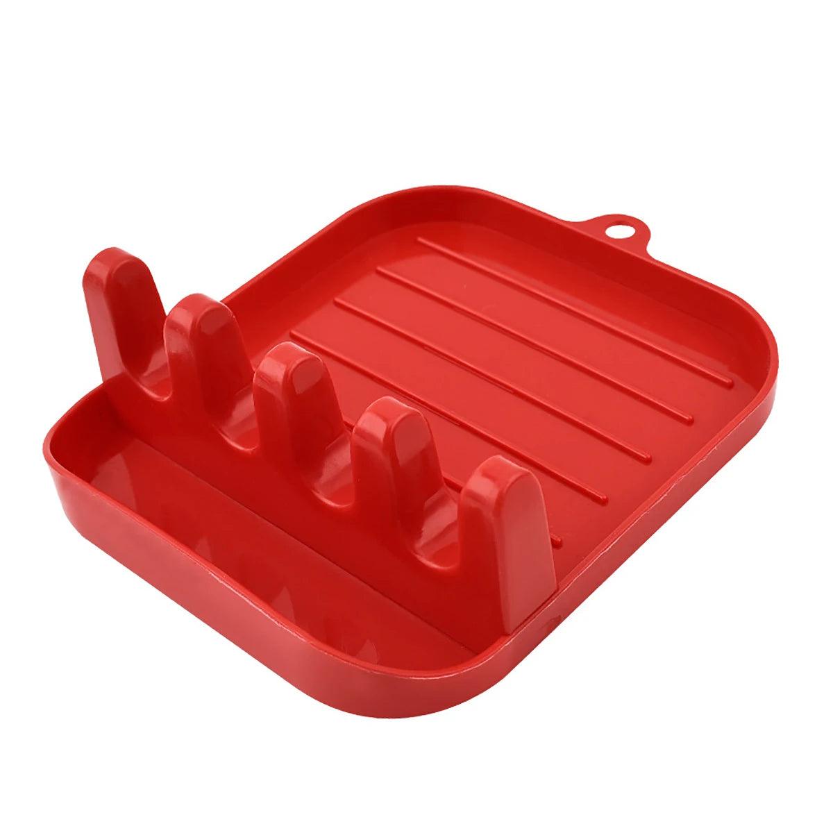 Non-Slip Kitchen Organizer Shelf - Pot Lids, Spoons & Chopsticks Rest