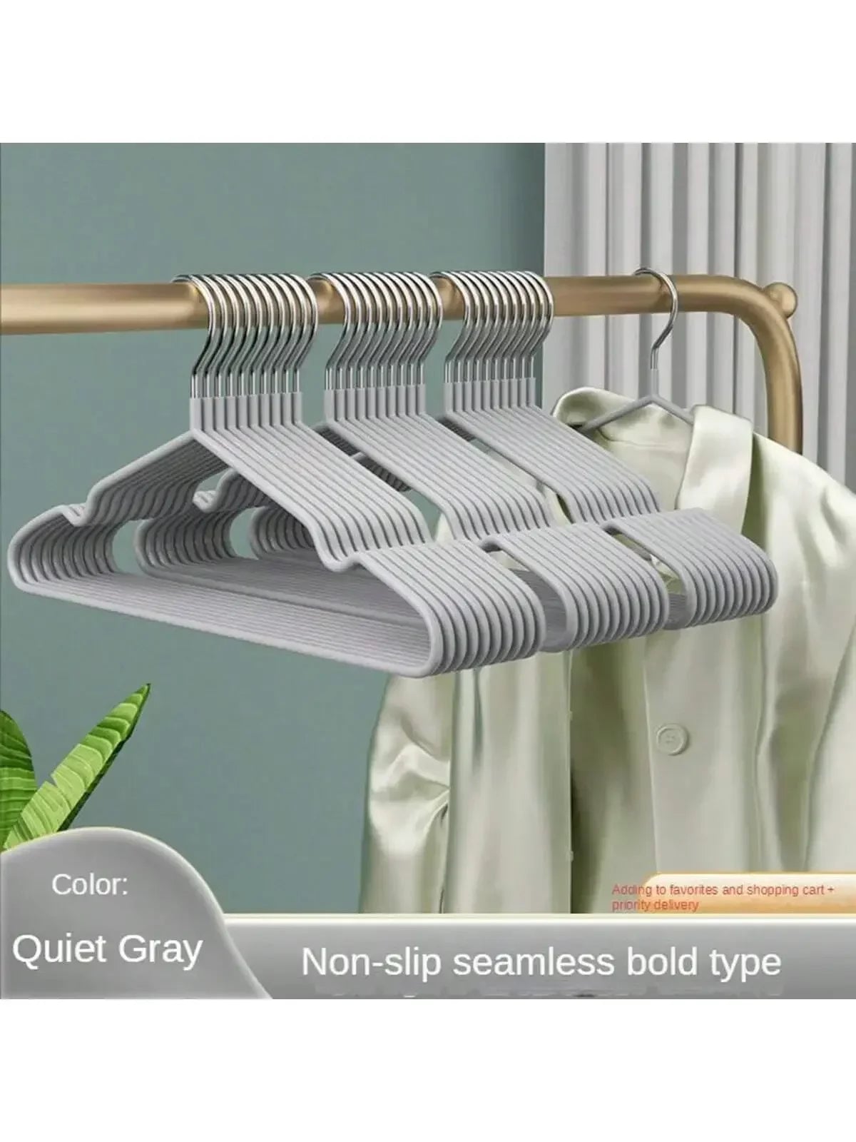 10pcs Metal Traceless No Slip Clothes Hangers Space Saver