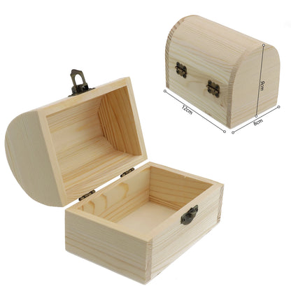 Wooden Craft Box Jewellery Storage Trinket Keepsake Organizer