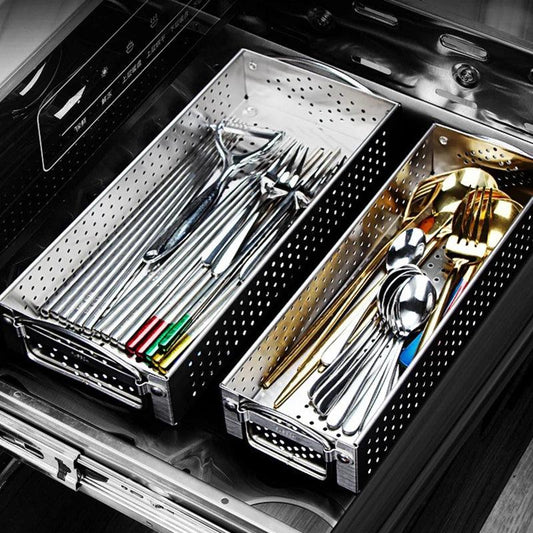 304 Stainless Steel Cutlery Drainer Box - Chopstick Fork Storage