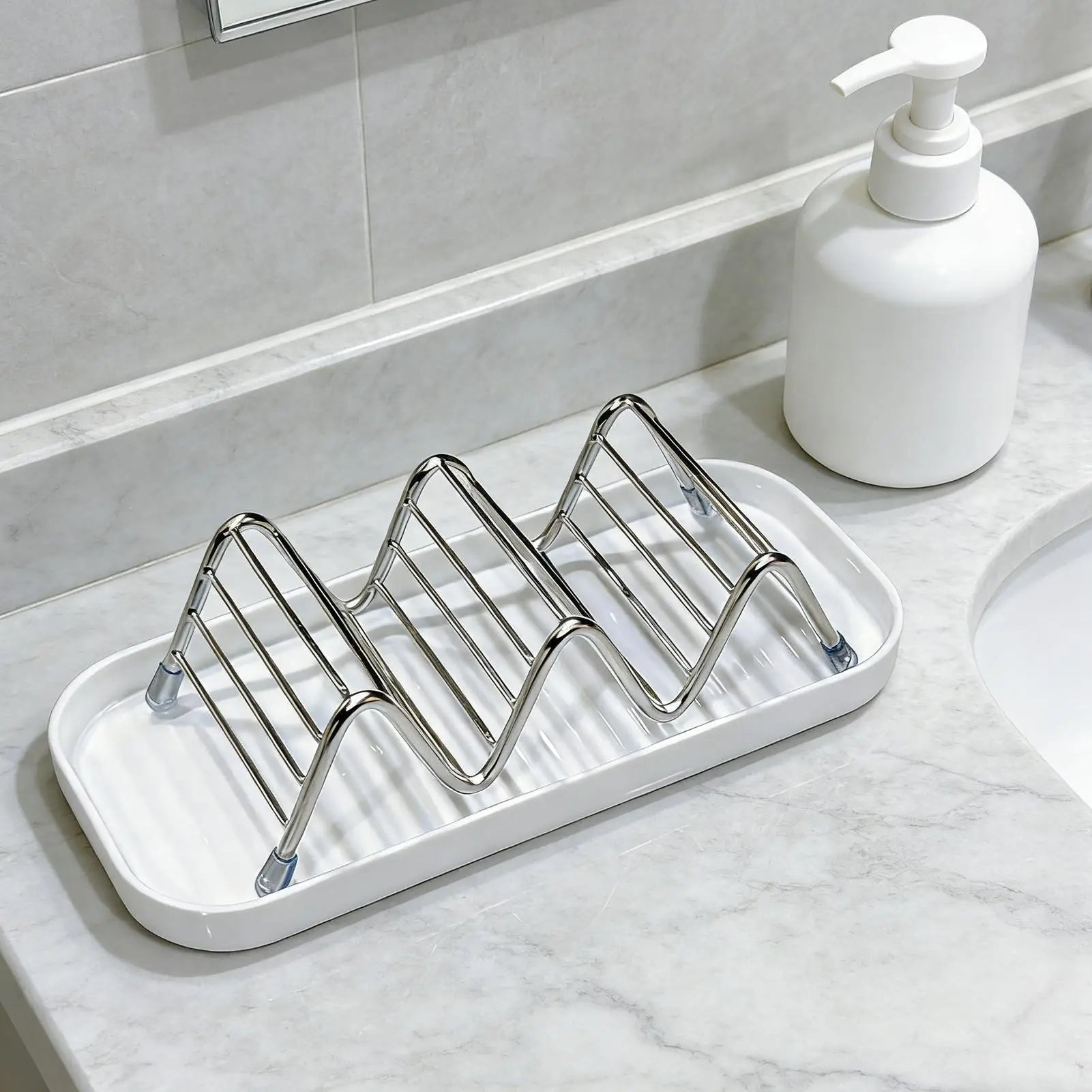 Stainless Steel Soap Dish with Drainage - Multifunctional Tray