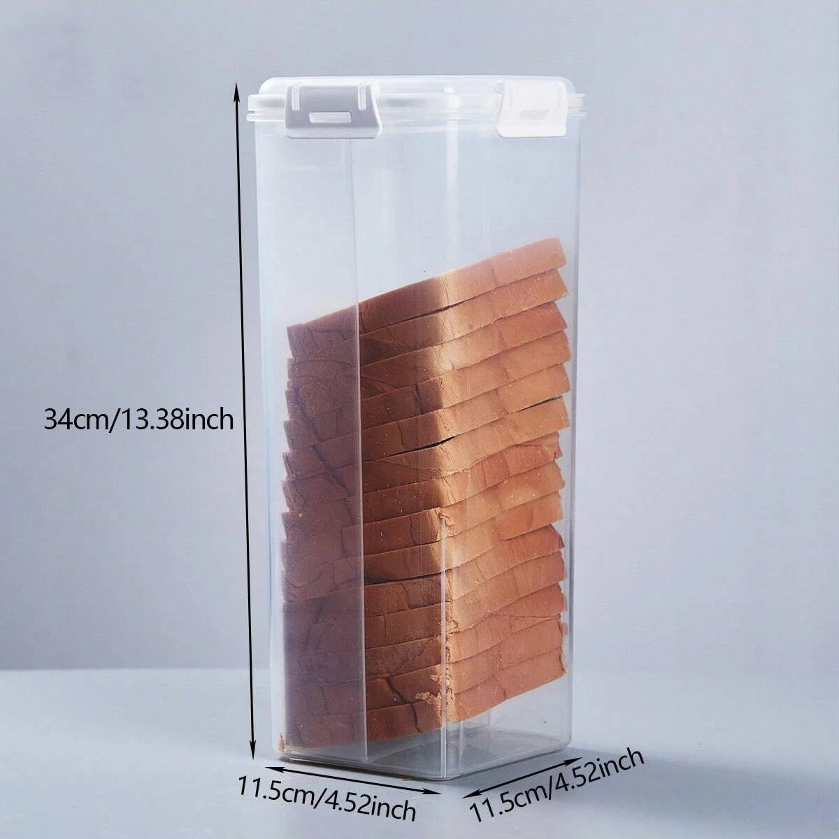 Clear Airtight Bread Container with Lid - Tall Bread Storage Box