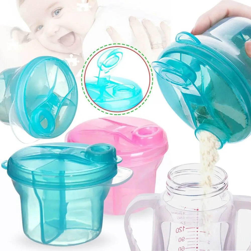 3-Dose Baby Formula Dispenser Container - Portable Milk Powder Storage