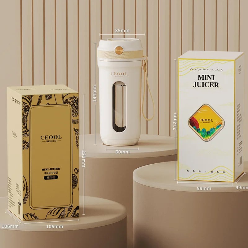 Mini Portable Electric Blender 380ml USB Rechargeable Fruit Juicer