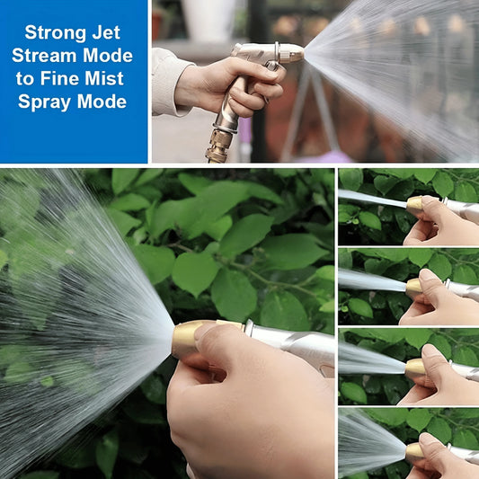 Metal Hose Nozzle 4 Modes Spray Gun Garden Watering Car Wash Pet