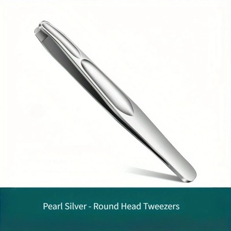 Premium Round Head Tweezers - Precision Eyebrow & Facial Hair Removal