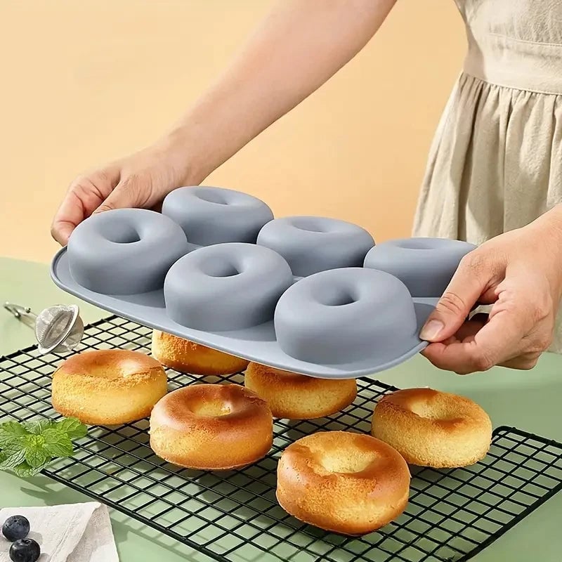 6-Hole Silicone Donut Mold Non-Stick Food Grade Baking Pan