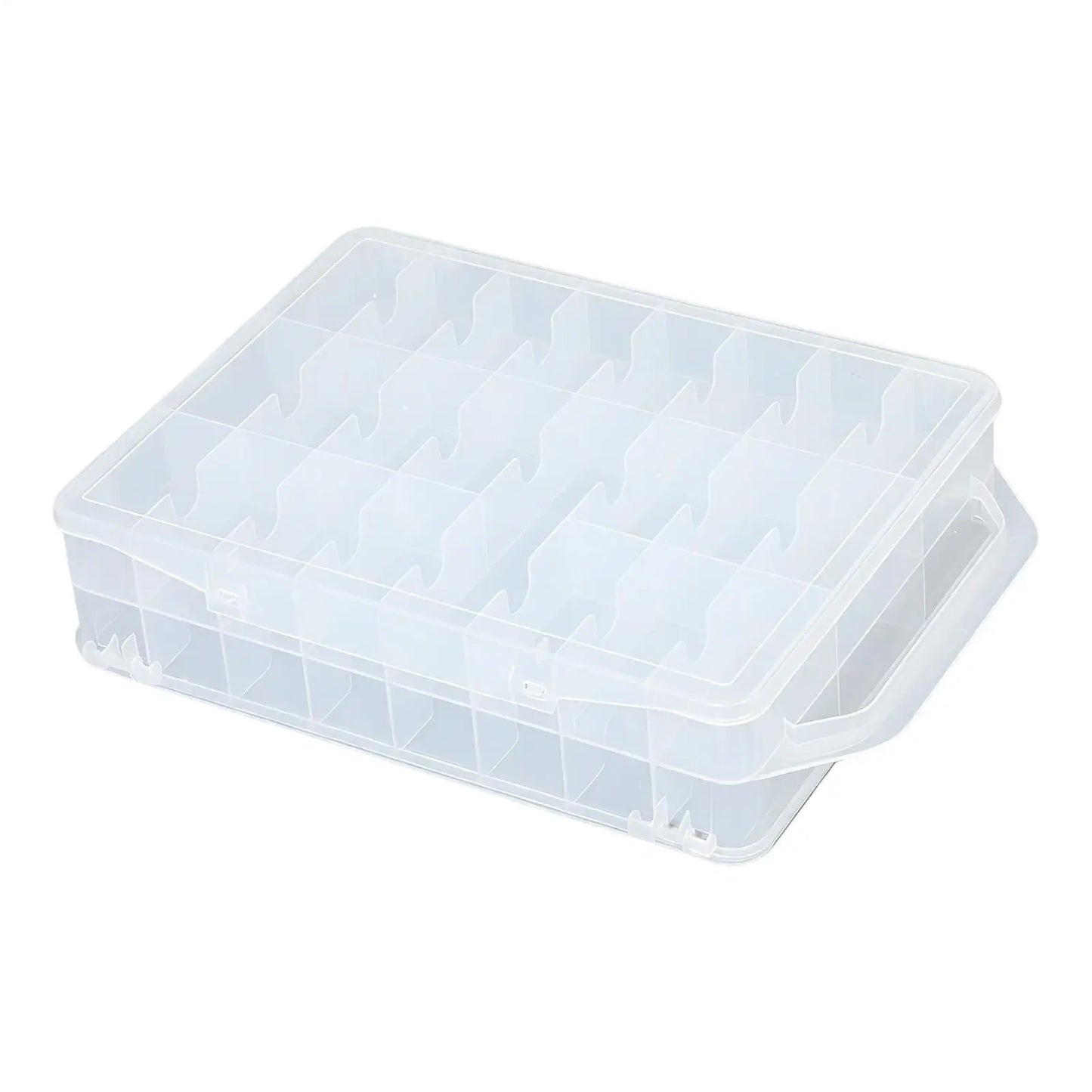 46 Compartment Clear Storage Box Organizer with Handle & Lid