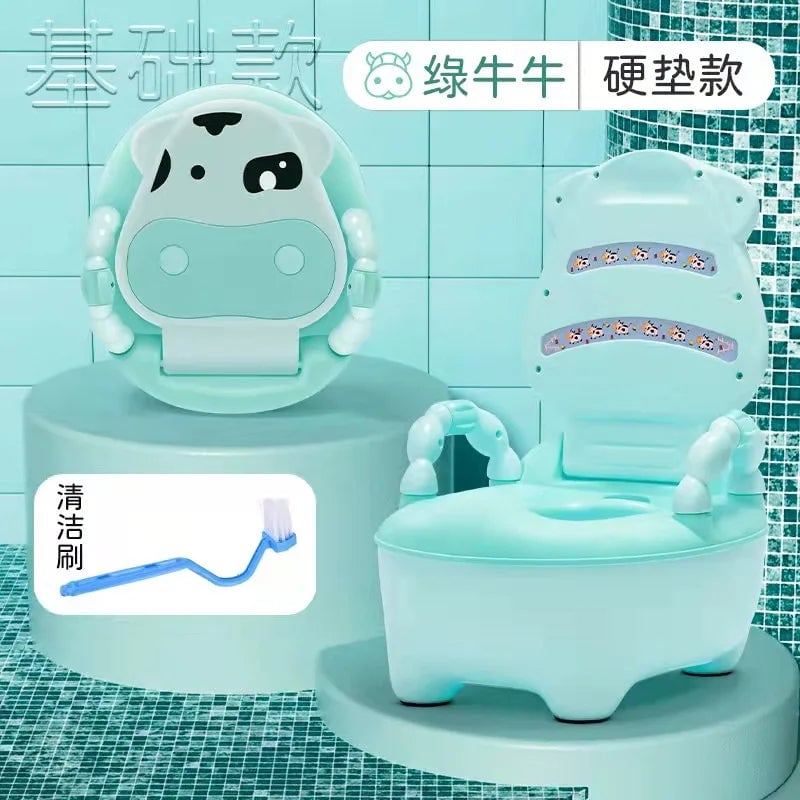 Kids Portable Potty Training Seat - Cartoon Cow Design Toddler Toilet
