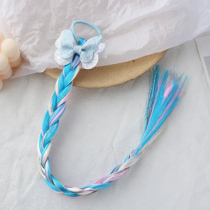 Girls Cartoon Bow Butterfly Braid Headband Ponytail Holder Set