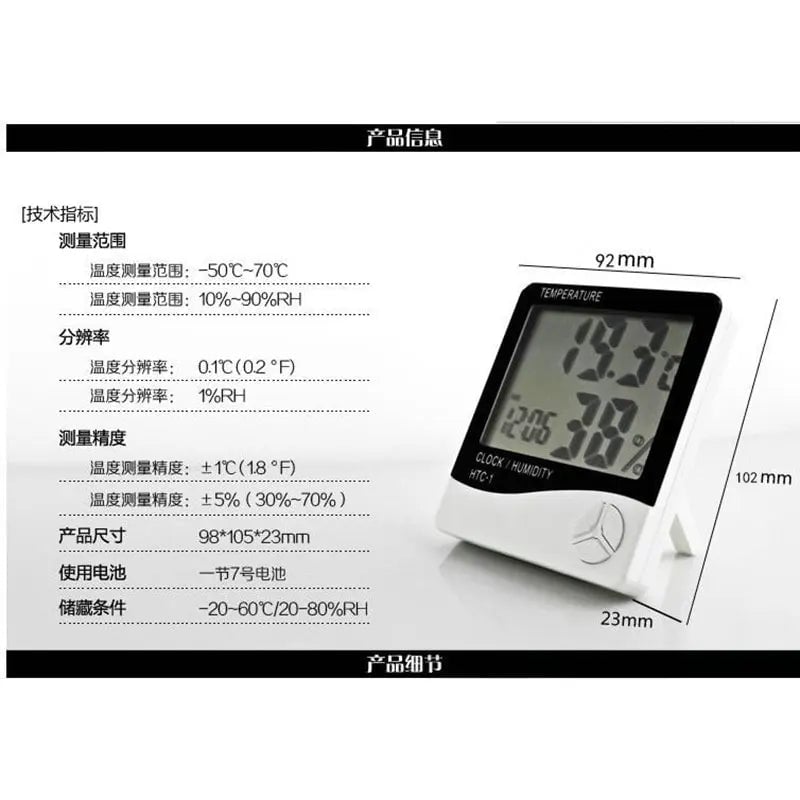 LCD Digital Thermometer Hygrometer for Lash Extensions