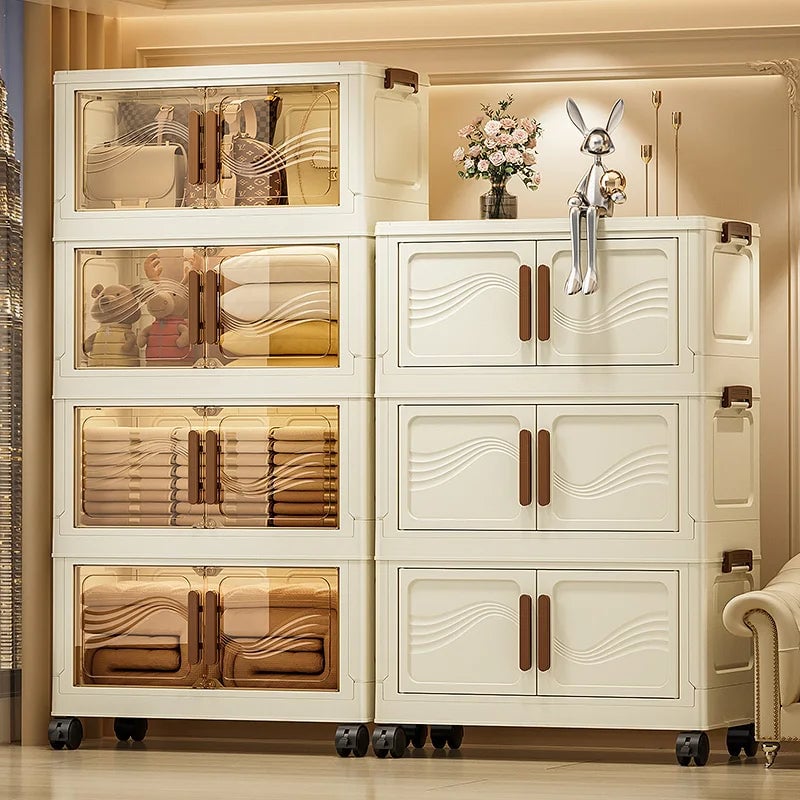 Foldable Storage Box Clear Door - Durable Organizer Clothes Books