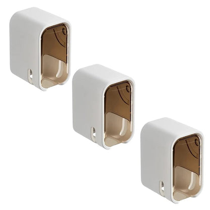 2PCS Wall Mounted Flip-Top Toothbrush Holder Dustproof Storage Rack