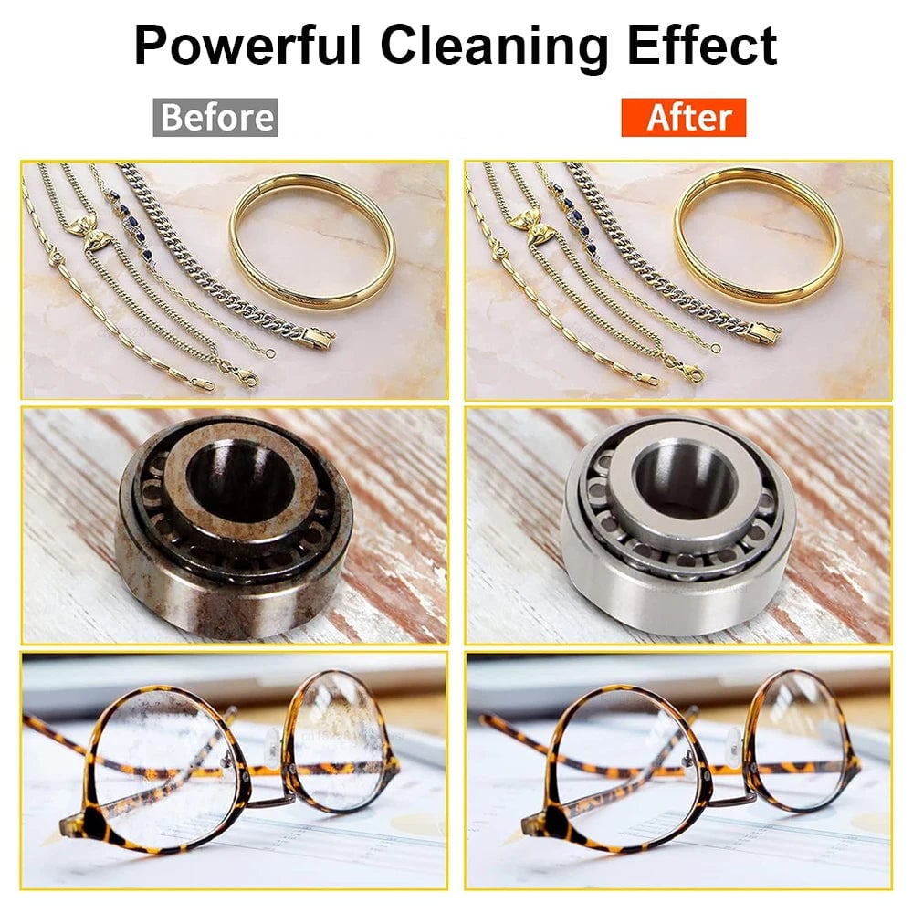 40kHz Ultrasonic Cleaner for Jewelry & Glasses - Professional Grade