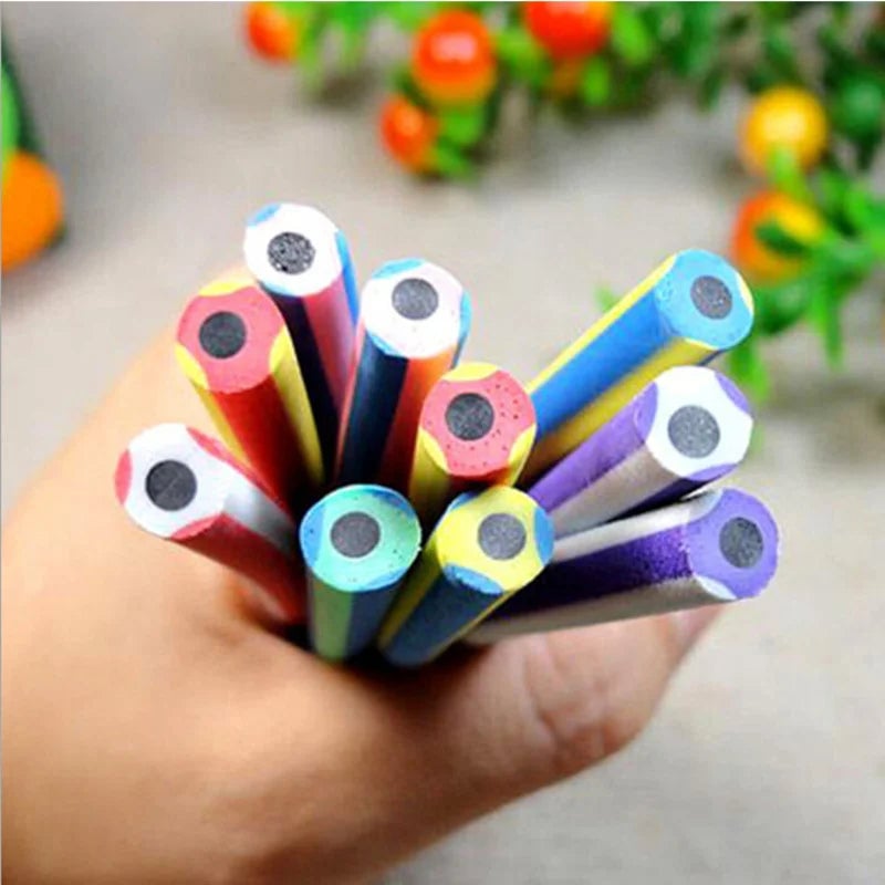 Candy Color Soft Flexible Pencils Set - 10 Pieces Standard Writing