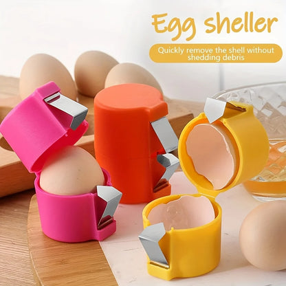 3 PCS Egg Shell Opener, 2025 New Egg Cracker for Raw Eggs, Hard Boiled Egg Peeler Egg Cube Egg Separator Handheld Tool