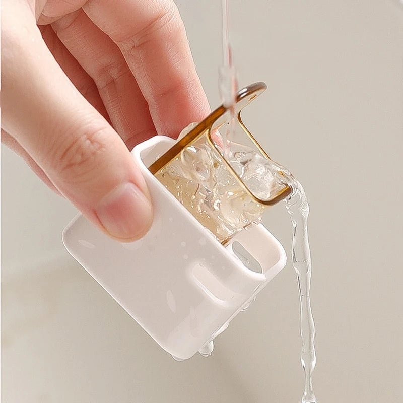 2PCS Wall Mounted Flip-Top Toothbrush Holder Dustproof Storage Rack