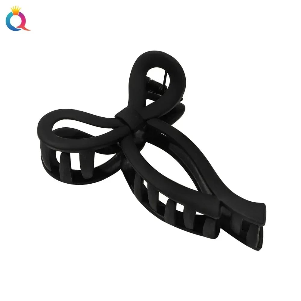 Matte Acrylic Bow Hair Claw Clip - Large Ponytail Crab Hair Clip