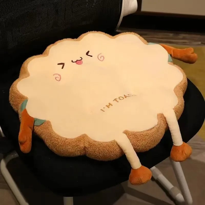Memory Foam Bread Toast Cushion - Simulation Pillow Sofa Chair Pad