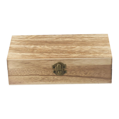 Wooden Storage Box 20x10x6cm Retro Buckle Tea Coffee Bean Container