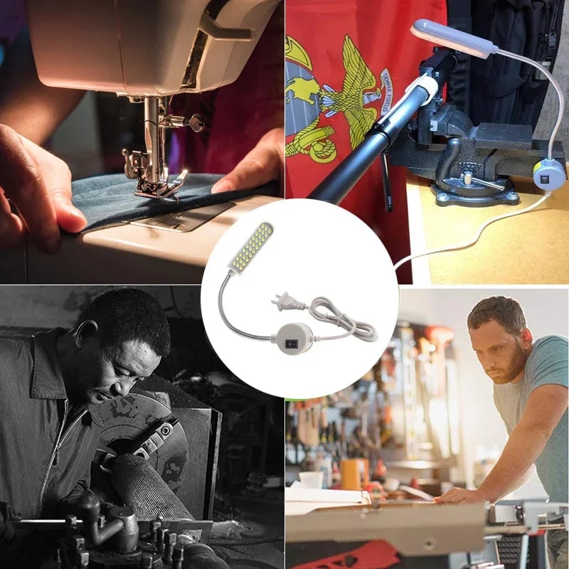 LED Sewing Machine Lamp 360° Flexible Gooseneck Magnetic Base Work Light