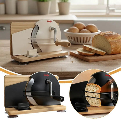 Manual Bread Slicer Adjustable Thickness Stainless Steel Hand Crank