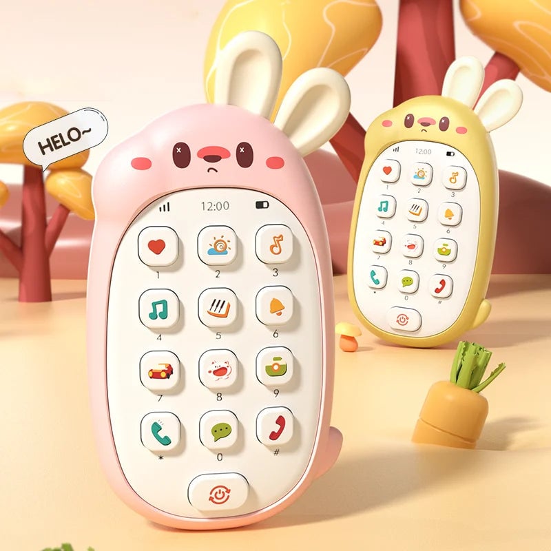 Rabbit Phone Toy - Chewable Music Mobile Teether Puzzle Baby Toy