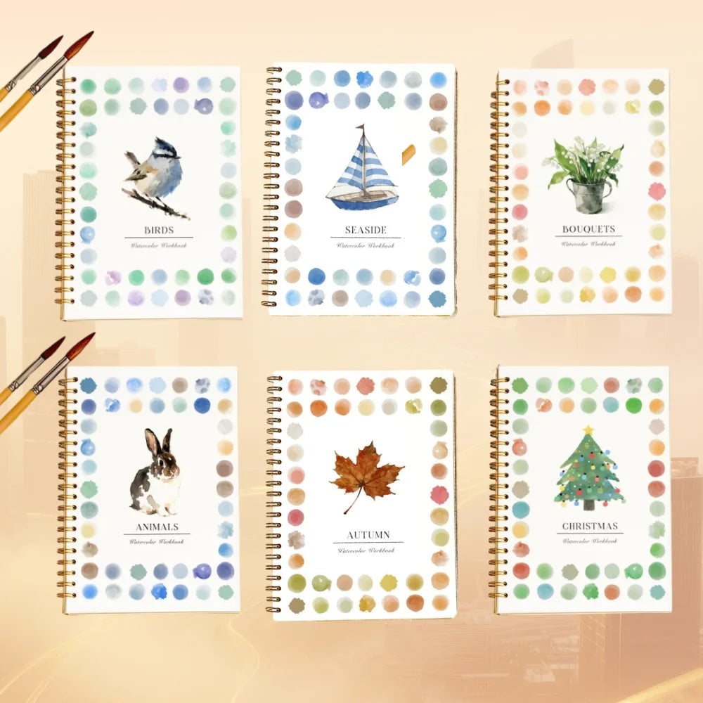 Watercolor Oil Painting Practice Book - Beginner to Advanced Art Album