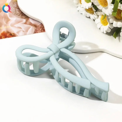 Matte Acrylic Bow Hair Claw Clip - Large Ponytail Crab Hair Clip
