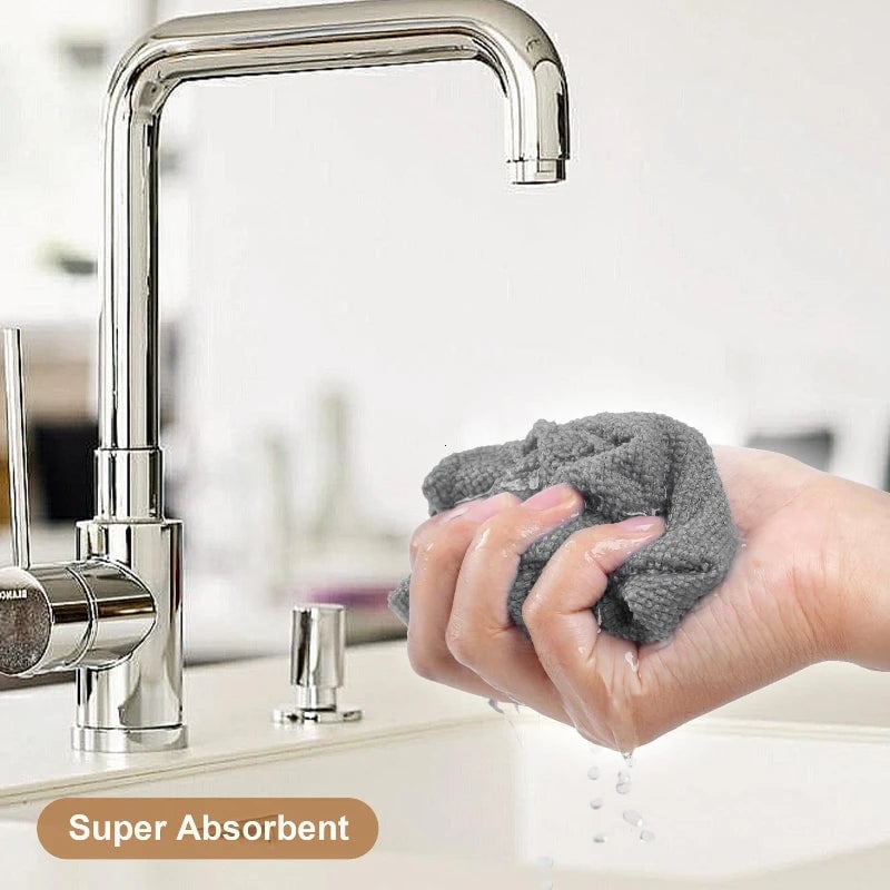 50pk Reusable Microfiber Cleaning Cloths - Super Absorbent Dish Towels