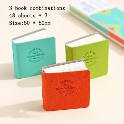 Square Watercolor Sketchbook Set 3-Pack Mini Thick Paper Drawing Books