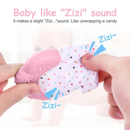 Food Grade Silicone Baby Teething Gloves Pain Relief Mittens