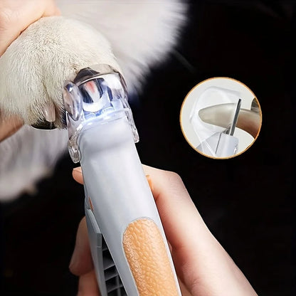 LED Pet Nail Clipper with Light - Safe Dog Cat Paw Grooming Tool