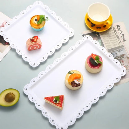 Reusable PP Square Rectangular Dessert Plates Set of 2 - Party