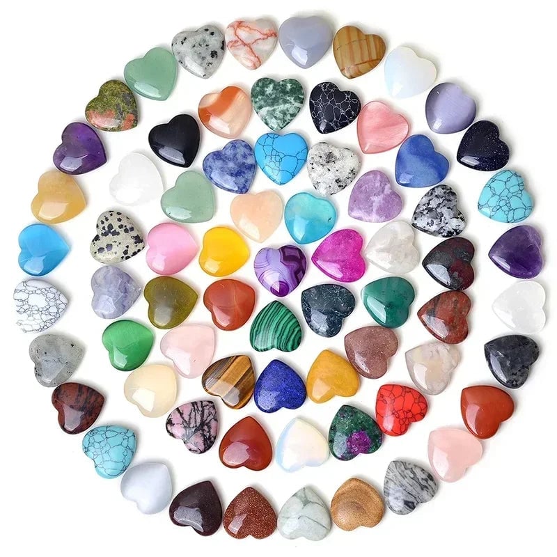 Heart Shape Amethyst Agate Crystal Stones 10-30PCS Natural Mineral