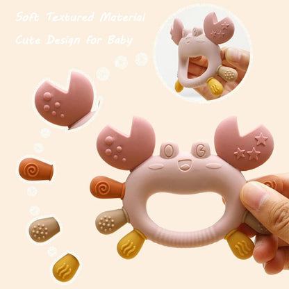 BPA-Free Silicone Crab Teething Toy - Easy Grip Design Newborn