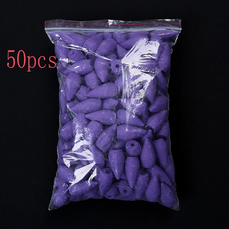 Waterfall Smoke Backflow Incense Cones Sandalwood Lavender Multi