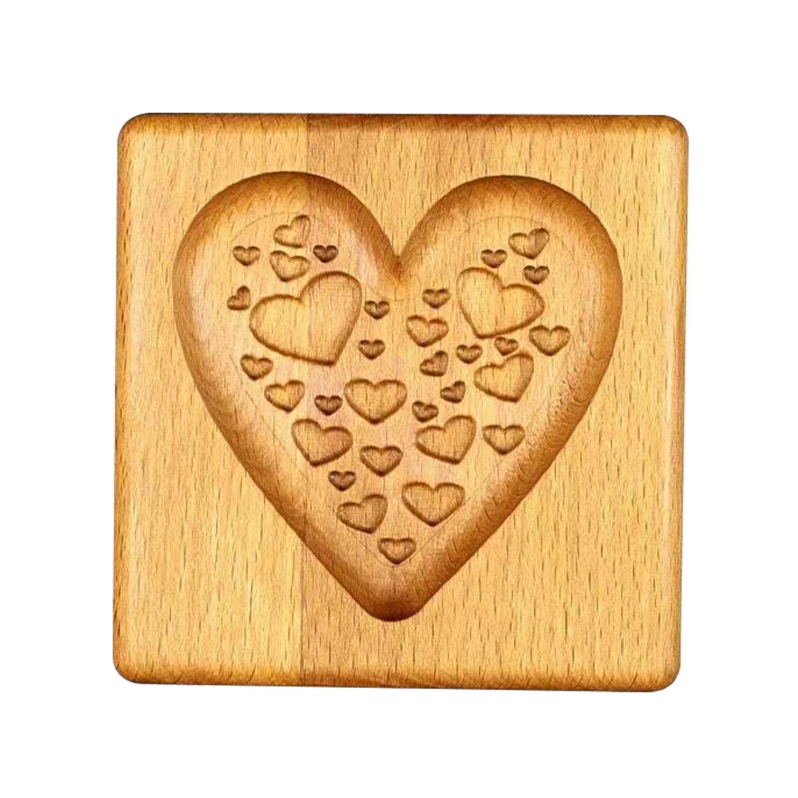 Wooden Cookie Cutter Baking Mold Press Stamps Gingerbread DIY Tool
