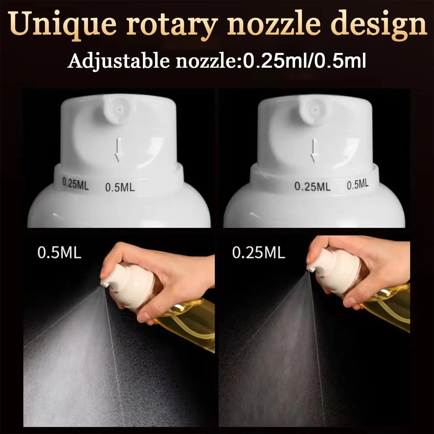 Oil Spray Bottle -250ML Kitchen Cooking Dispenser for Oil & Sauces