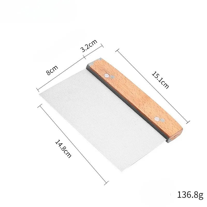 Stainless Steel Spatula with Wooden Handle - Teppanyaki Scraper