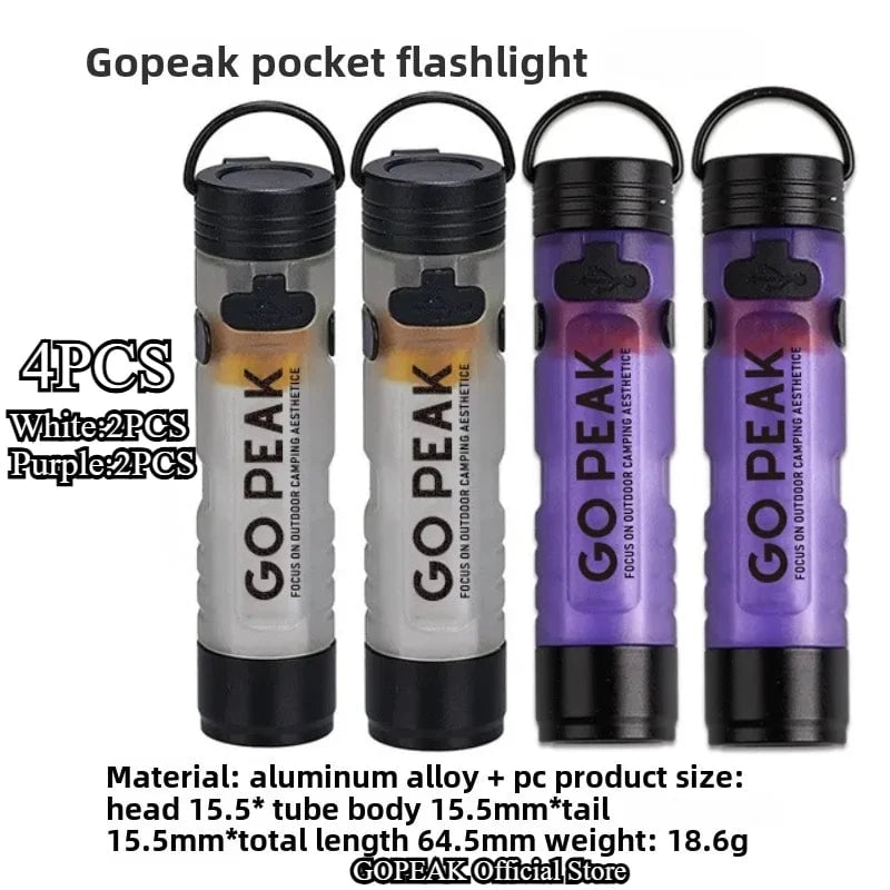 GOPEAK Mini LED Flashlight 5050 Pocket Keychain Clip Emergency Light