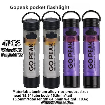 GOPEAK Mini LED Flashlight 5050 Pocket Keychain Clip Emergency Light
